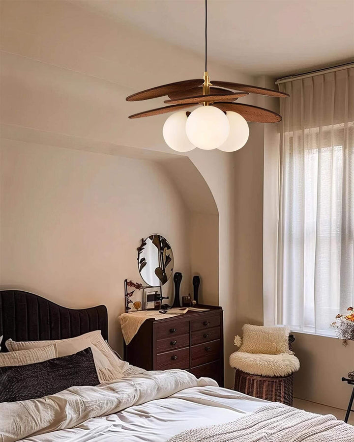 Lunetra Chandelier – Contemporary Metal and Glass Bedroom Light