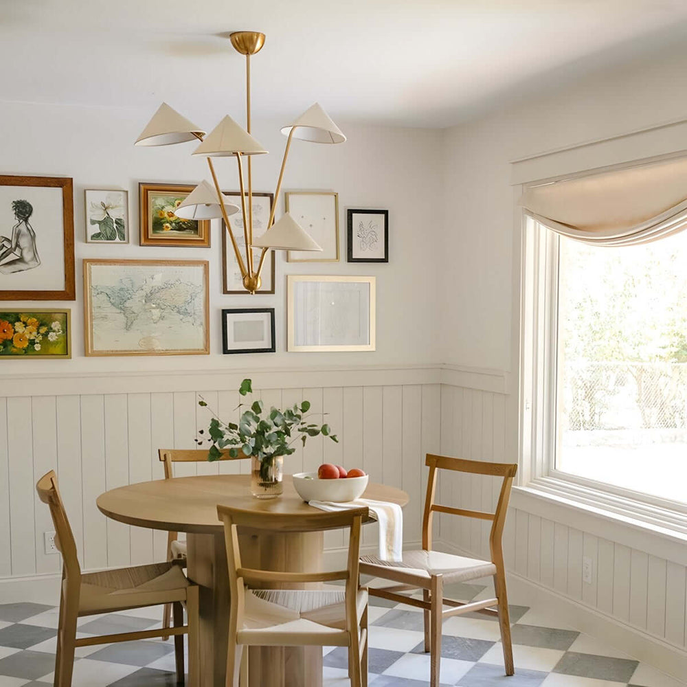 Luniva Chandelier - Modern Metal Fabric Light for Living Room & Dining