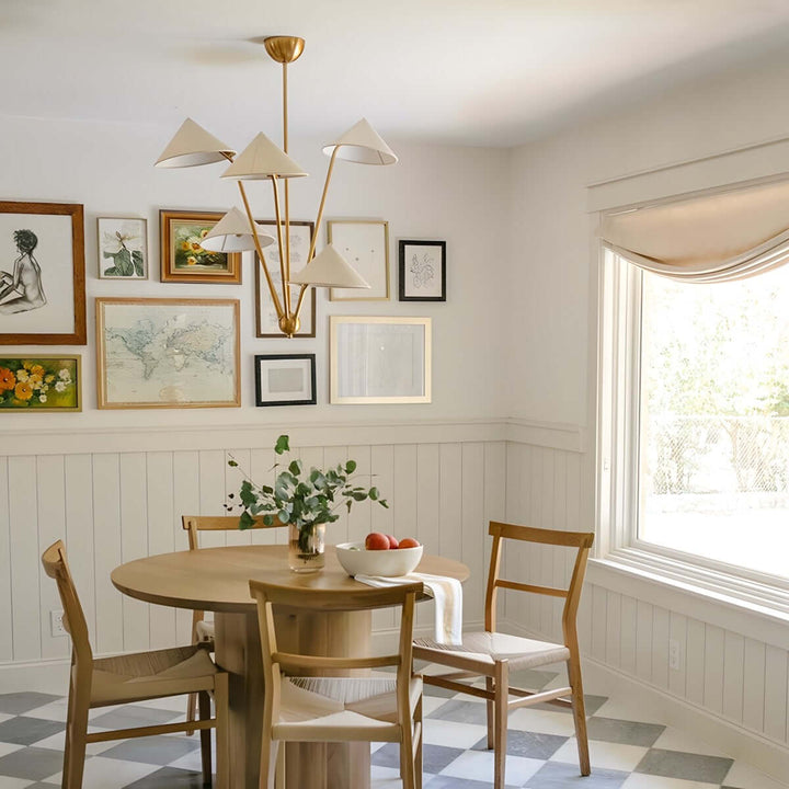 Luniva Chandelier - Modern Metal Fabric Light for Living Room & Dining