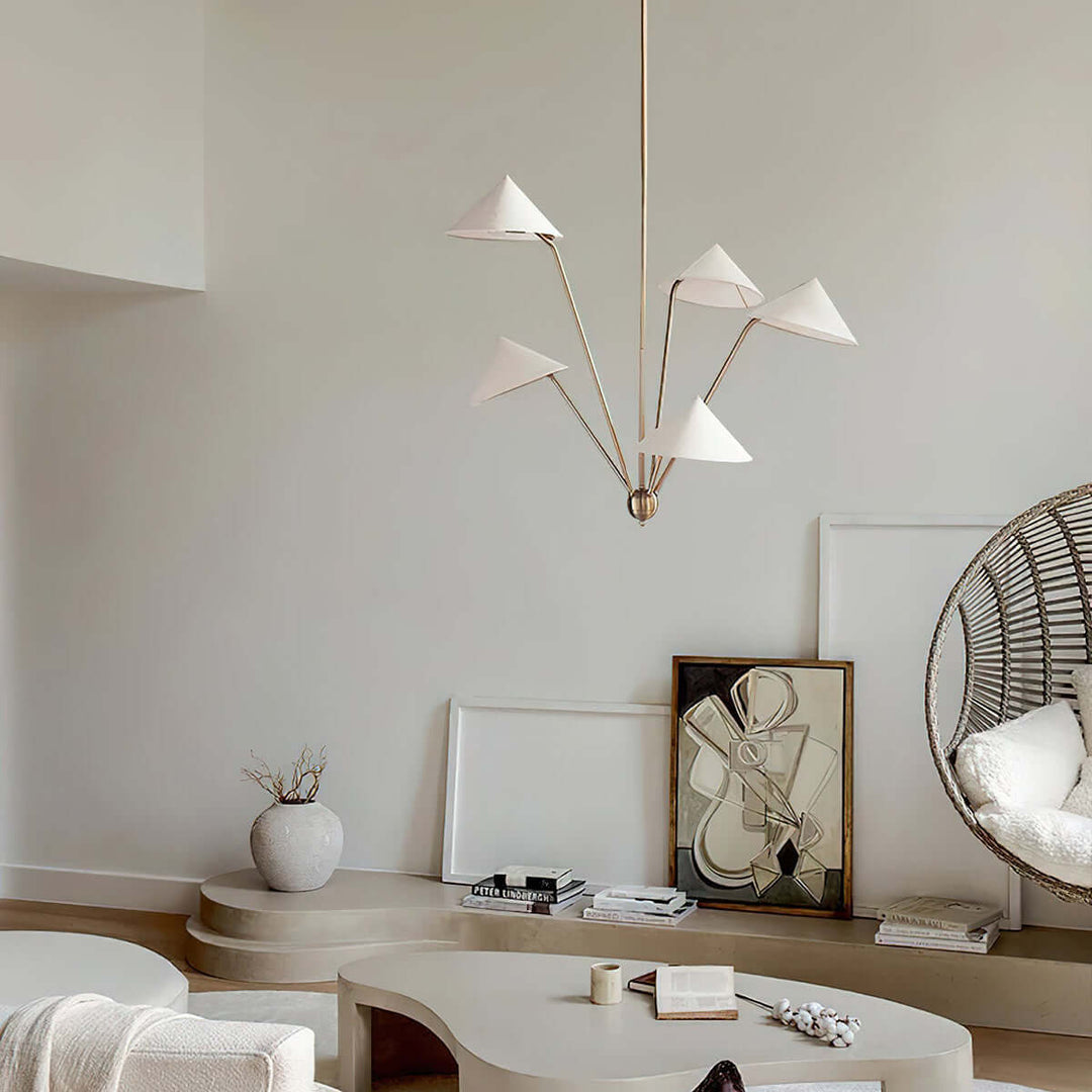 Luniva Chandelier - Modern Metal Fabric Light for Living Room & Dining