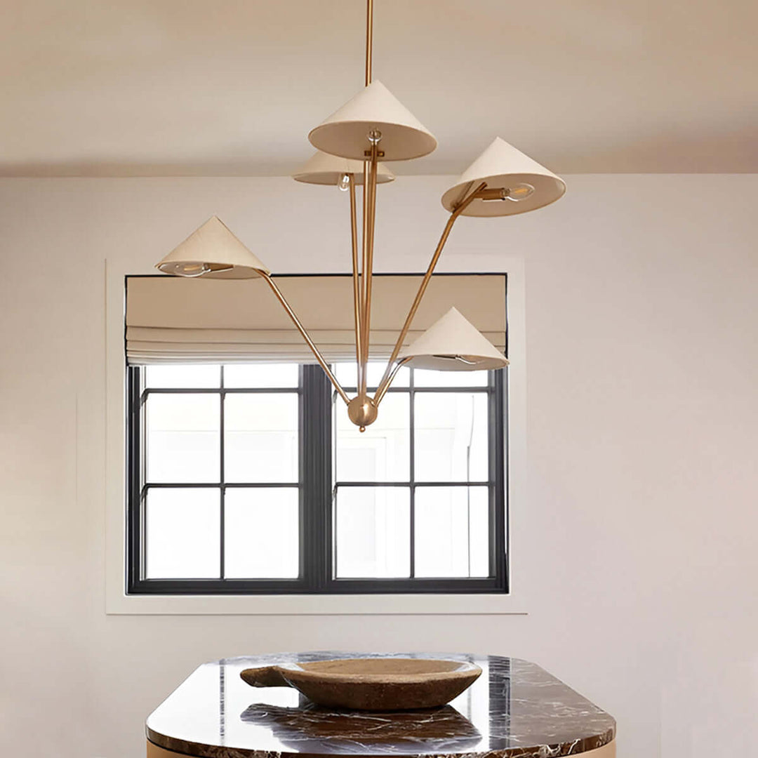 Luniva Chandelier - Modern Metal Fabric Light for Living Room & Dining