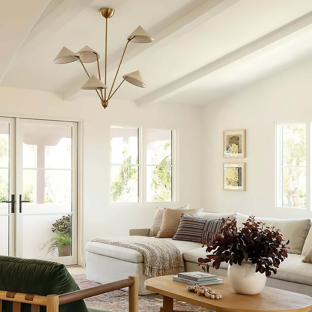 Luniva Chandelier - Modern Metal Fabric Light for Living Room & Dining