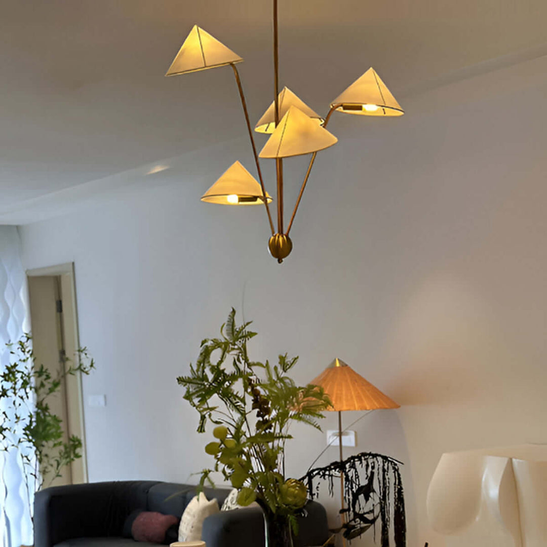 Luniva Chandelier - Modern Metal Fabric Light for Living Room & Dining