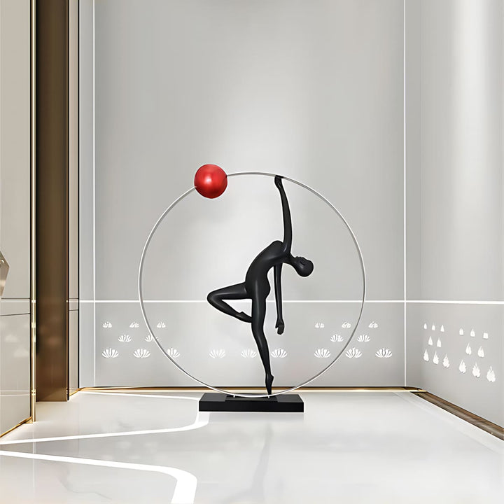 Art Deco resin sculpture of a dancer, perfect for living room decorations and modern decorative ornaments.