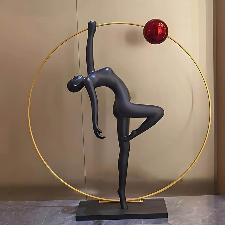 Lurevia Resin Sculpture featuring a graceful figure in art deco style, perfect for living room decorations.