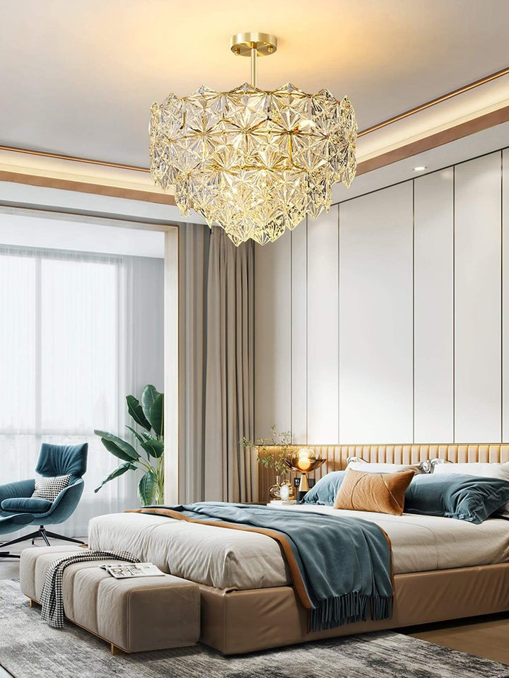 Lyrvixa Chandelier – Modern Brass & crystal Glass Lighting
