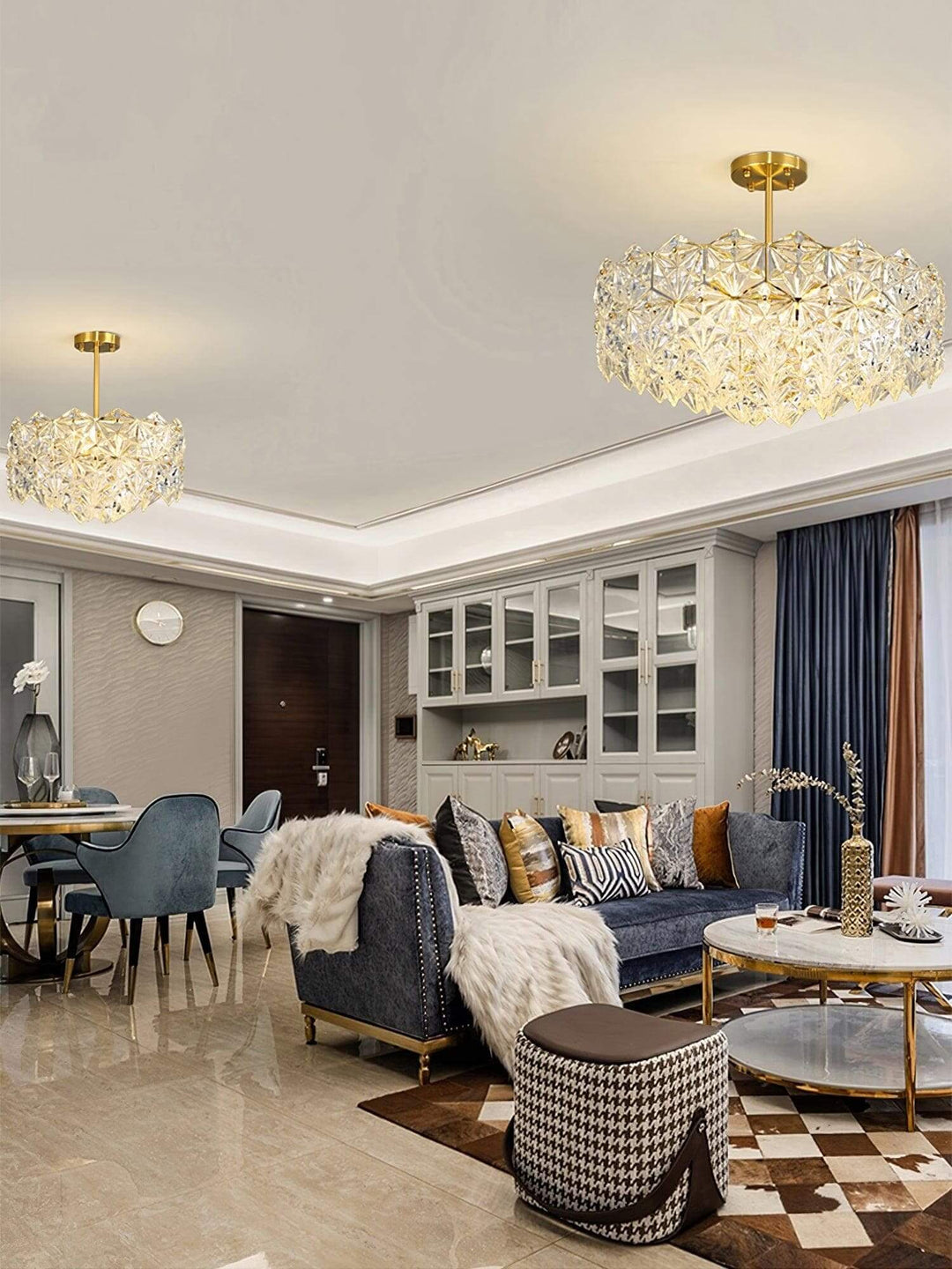 Lyrvixa Chandelier – Modern Brass & crystal Glass Lighting