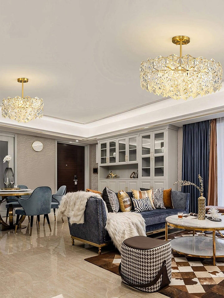 Lyrvixa Chandelier – Modern Brass & crystal Glass Lighting