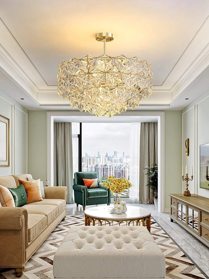 Lyrvixa Chandelier – Modern Brass & crystal Glass Lighting