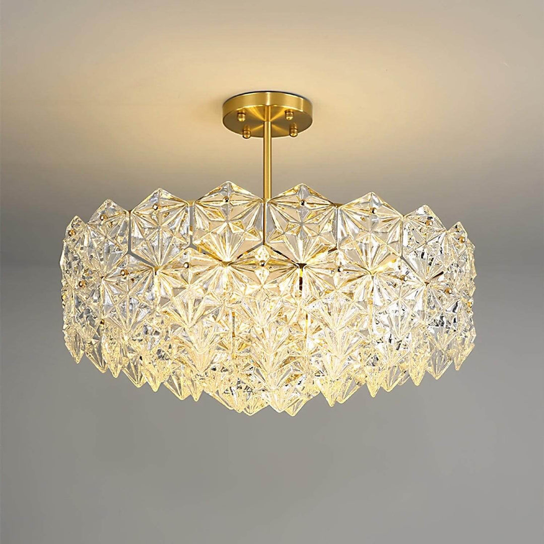 Lyrvixa Chandelier – Modern Brass & crystal Glass Lighting