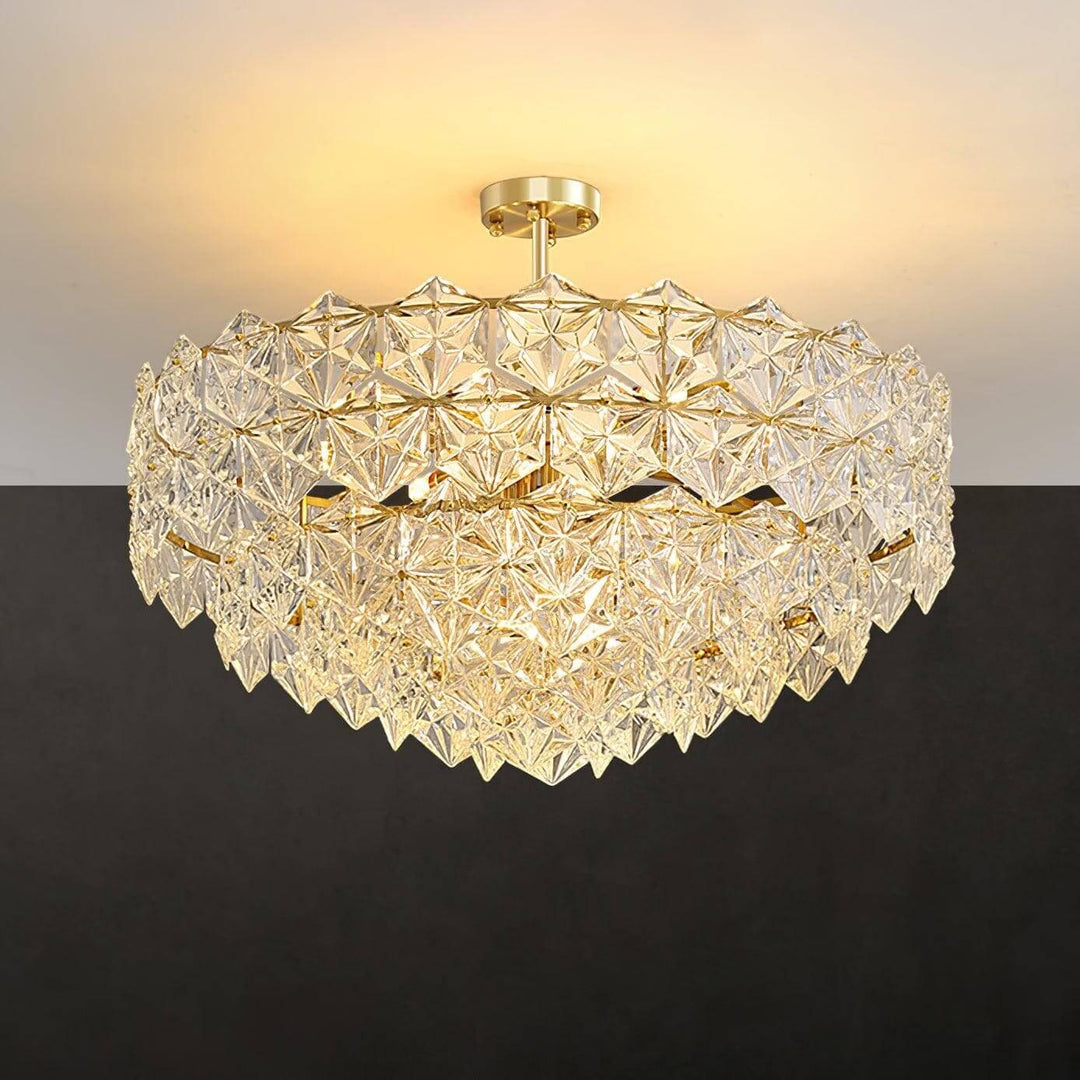 Lyrvixa Chandelier – Modern Brass & crystal Glass Lighting