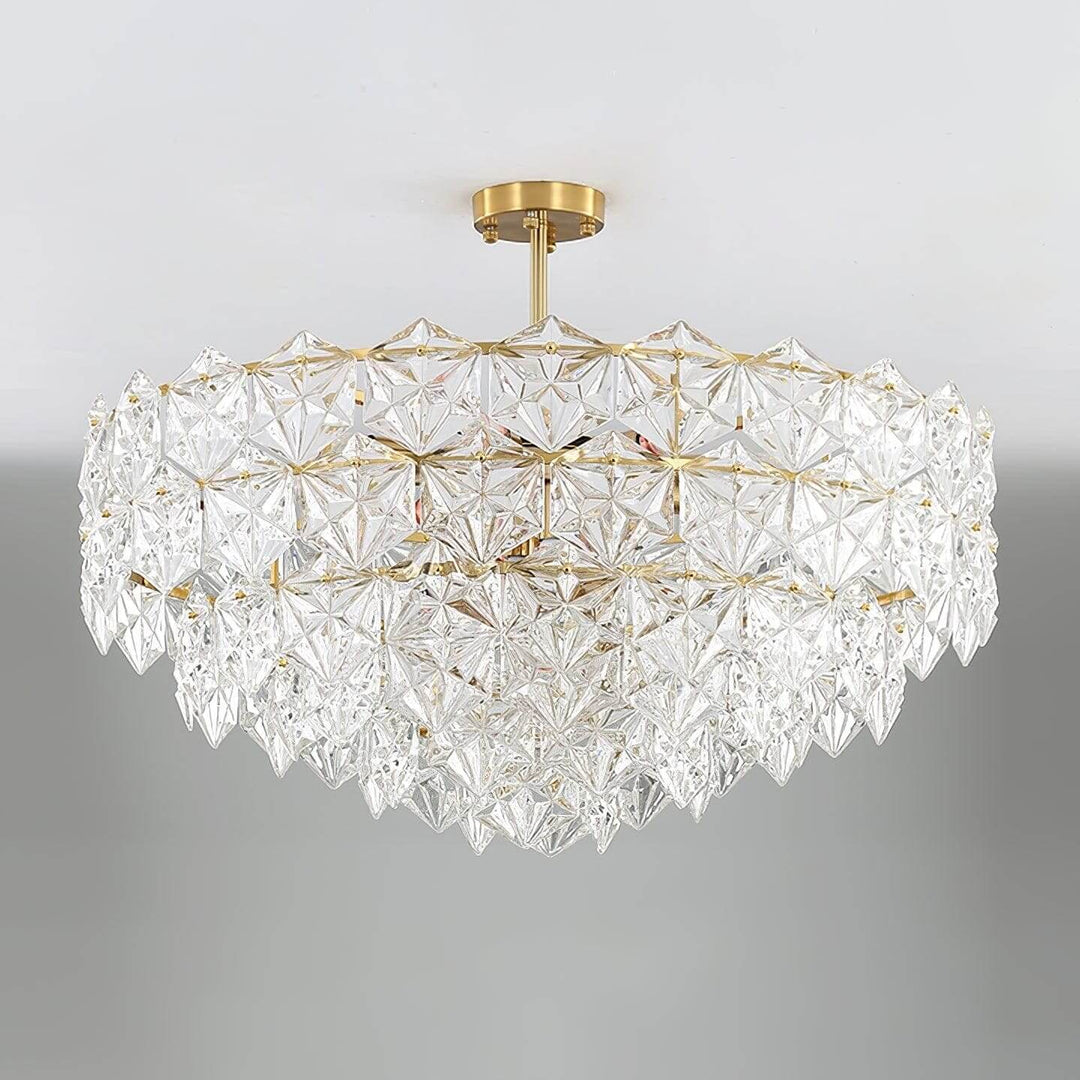 Lyrvixa Chandelier – Modern Brass & crystal Glass Lighting