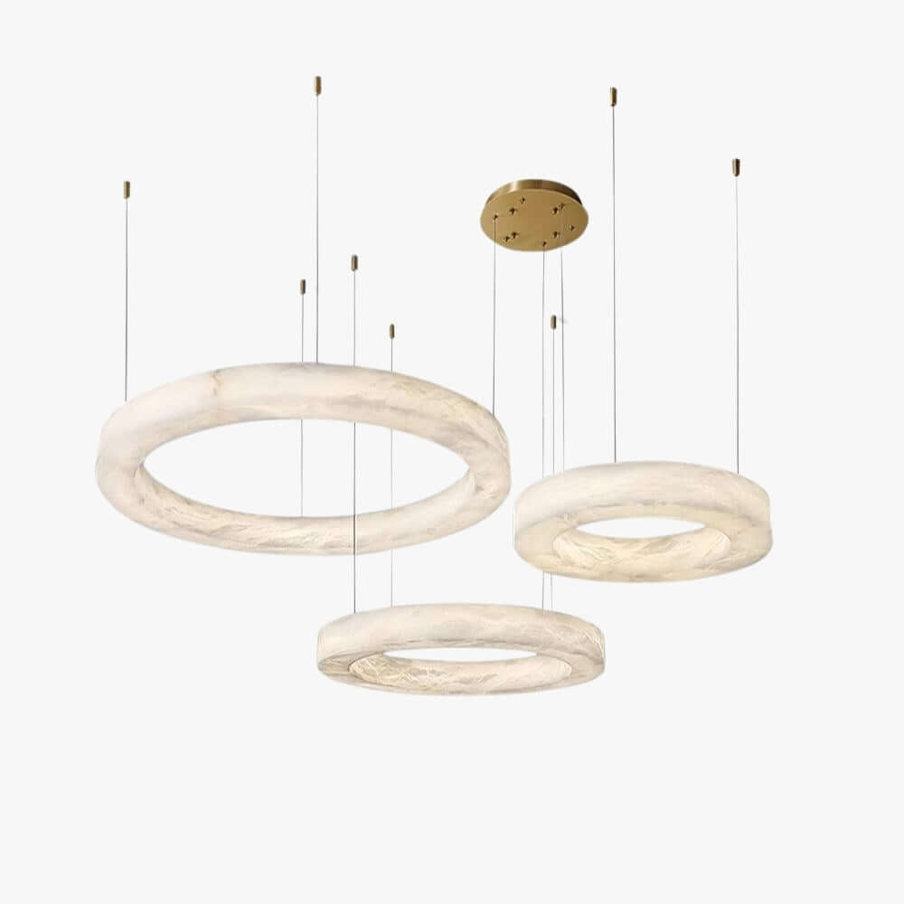 Marika Circle Alabaster Chandelier | Modern Living Room | Vinlighting | Vinlighting | Vinlighting