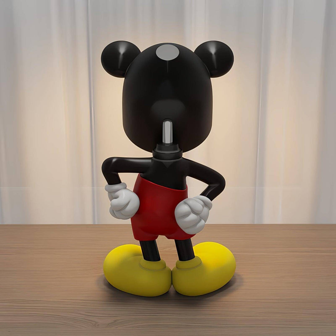 Mickey Table Lamp in art deco style, sculptural design, modern black lamp with yellow accents, perfect for table decor.
