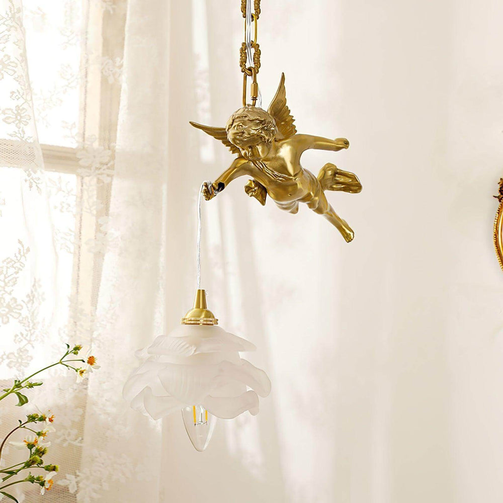 Mid Century Vintage Angel Pendant Light - Copper Hanging for Bathroom | Vinlighting | Vinlighting