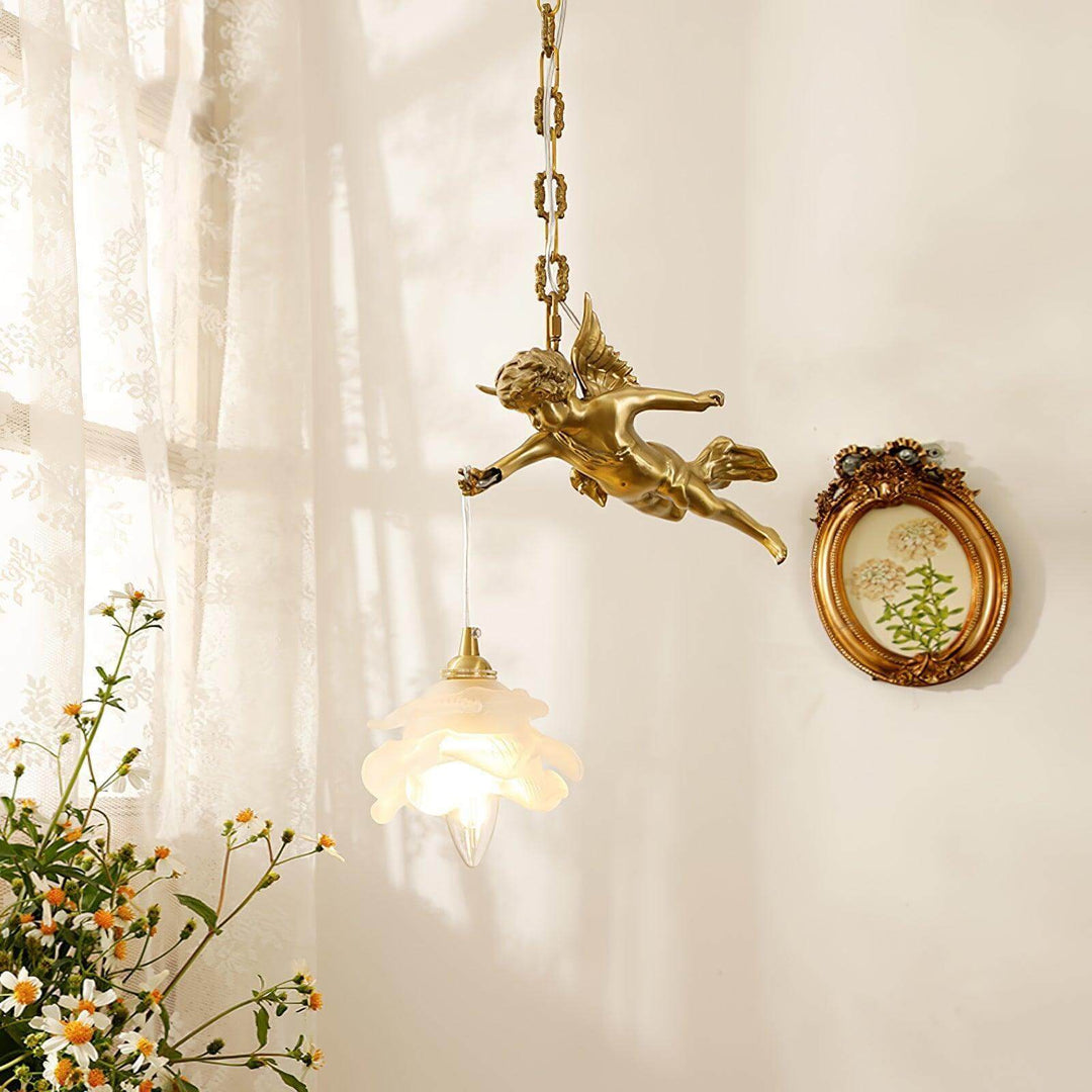 Mid Century Vintage Angel Pendant Light - Copper Hanging for Bathroom | Vinlighting | Vinlighting