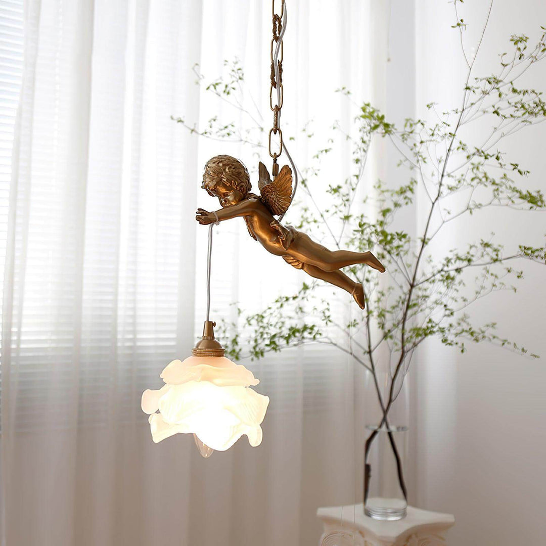 Mid Century Vintage Angel Pendant Light - Copper Hanging for Bathroom | Vinlighting | Vinlighting