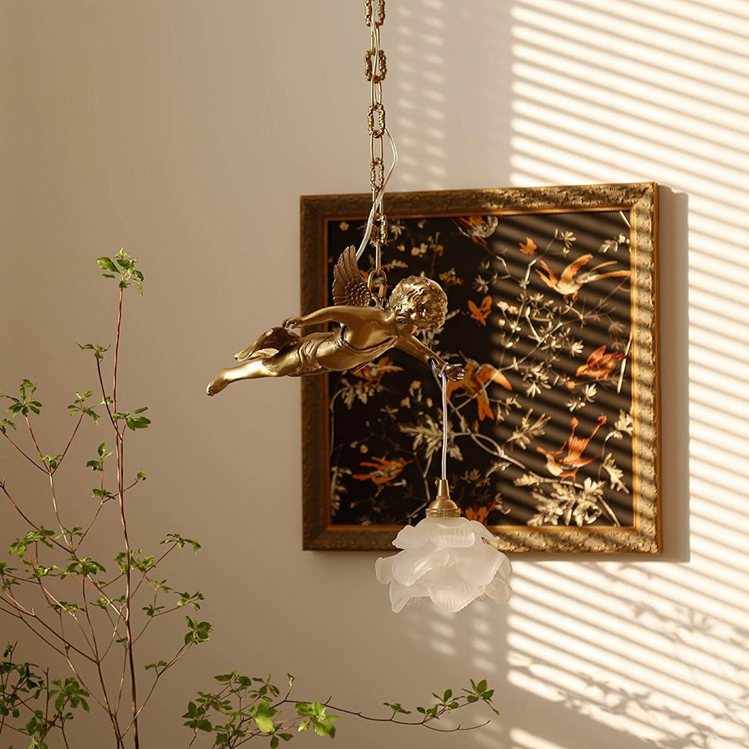 Mid Century Vintage Angel Pendant Light - Copper Hanging for Bathroom | Vinlighting | Vinlighting