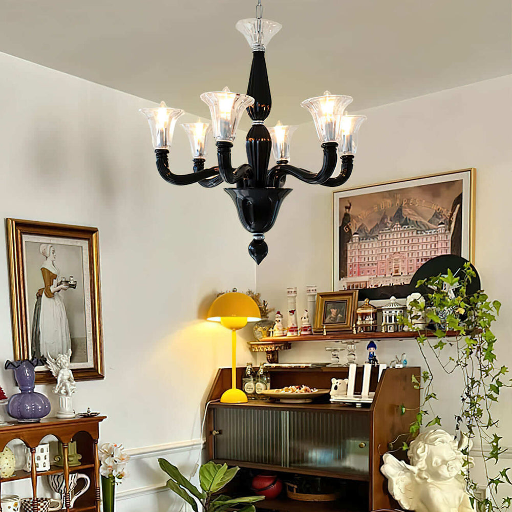 Miloze Chandelier โ Ceiling Chandelier Modern Black Glass