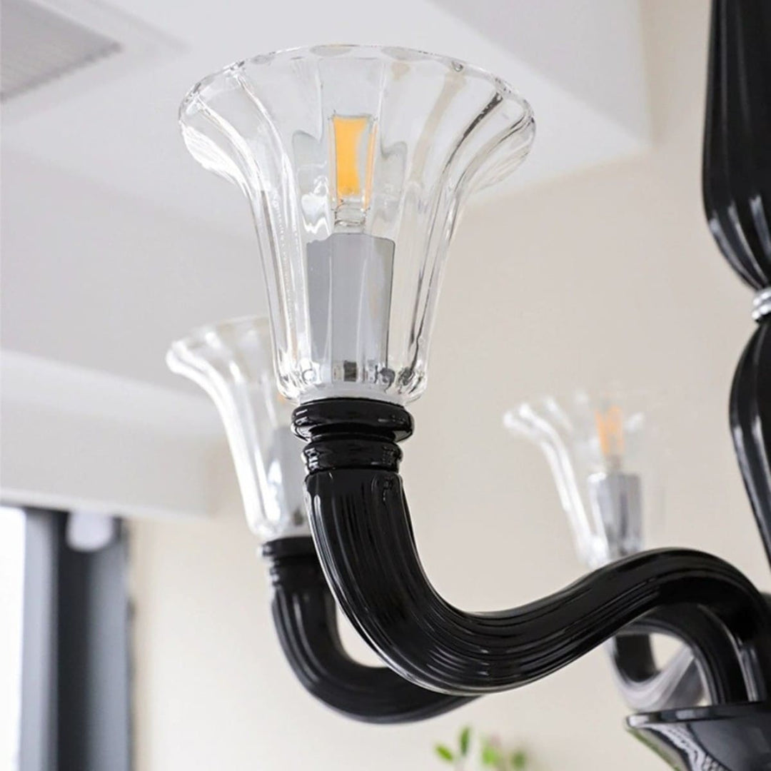 Miloze Chandelier โ Ceiling Chandelier Modern Black Glass