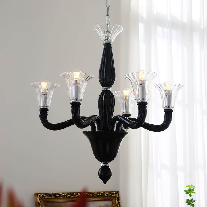 Miloze Chandelier โ Ceiling Chandelier Modern Black Glass
