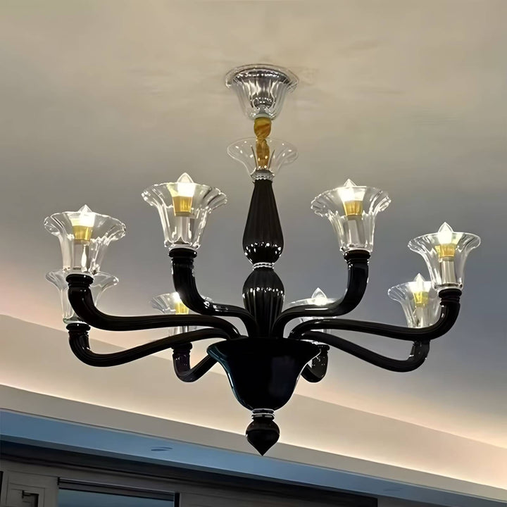 Miloze Chandelier โ Ceiling Chandelier Modern Black Glass