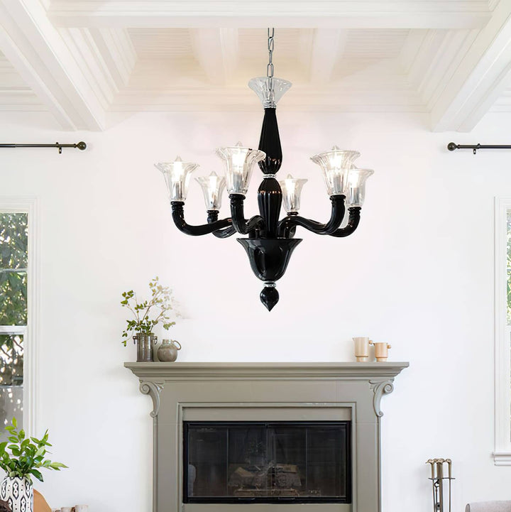 Miloze Chandelier โ Ceiling Chandelier Modern Black Glass