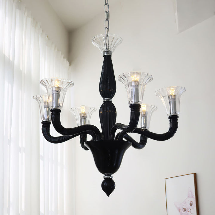 Miloze Chandelier โ Ceiling Chandelier Modern Black Glass