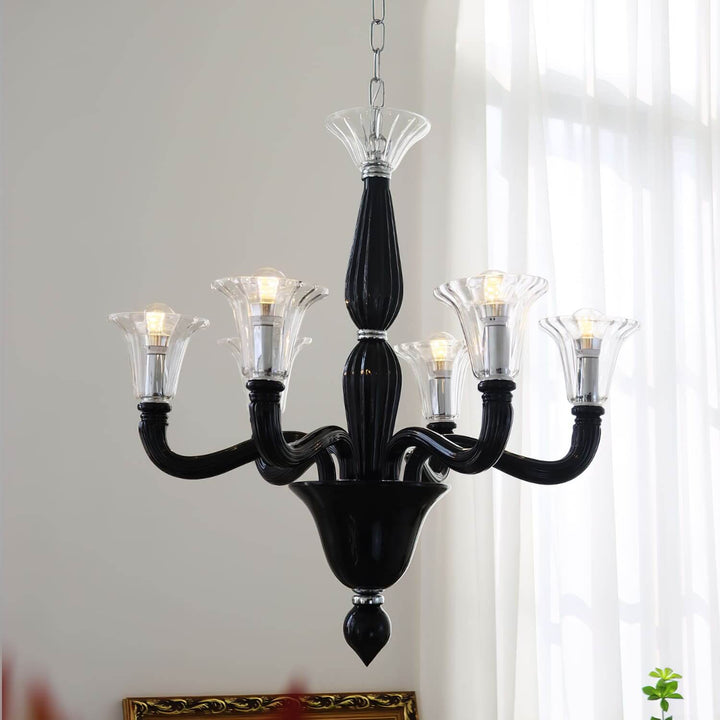 Miloze Chandelier โ Ceiling Chandelier Modern Black Glass
