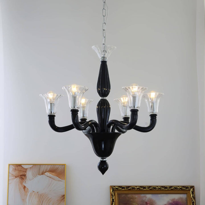 Miloze Chandelier โ Ceiling Chandelier Modern Black Glass