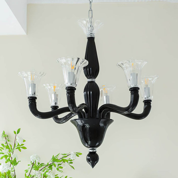 Miloze Chandelier โ Ceiling Chandelier Modern Black Glass