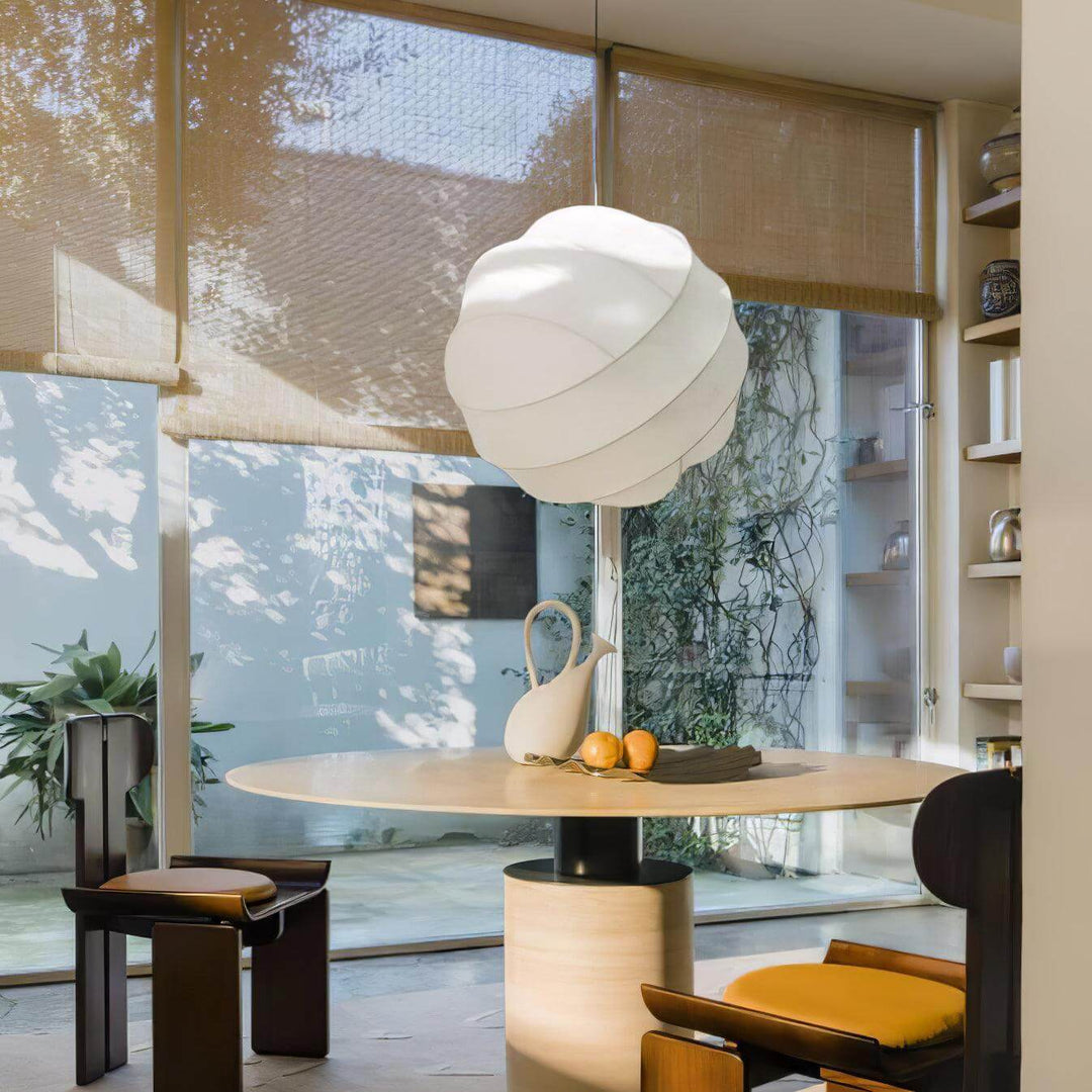 Modern Art Deco Globe Pendant Light - Turner Hanging Lamp in White | Vinlighting | Vinlighting