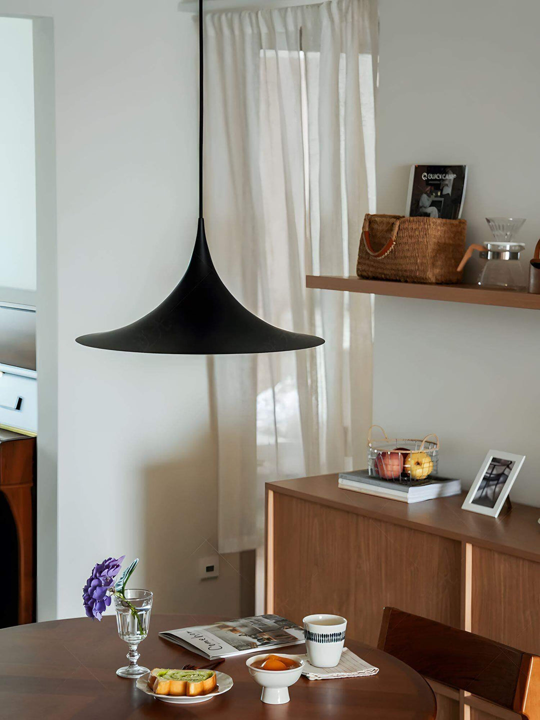 Modern Black Semi Pendant Light - Hanging Lamp for Kitchen Island | Vinlighting | Vinlighting