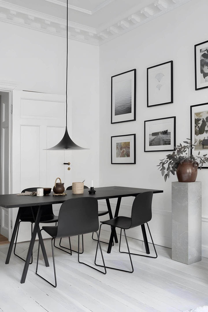Modern Black Semi Pendant Light - Hanging Lamp for Kitchen Island | Vinlighting | Vinlighting