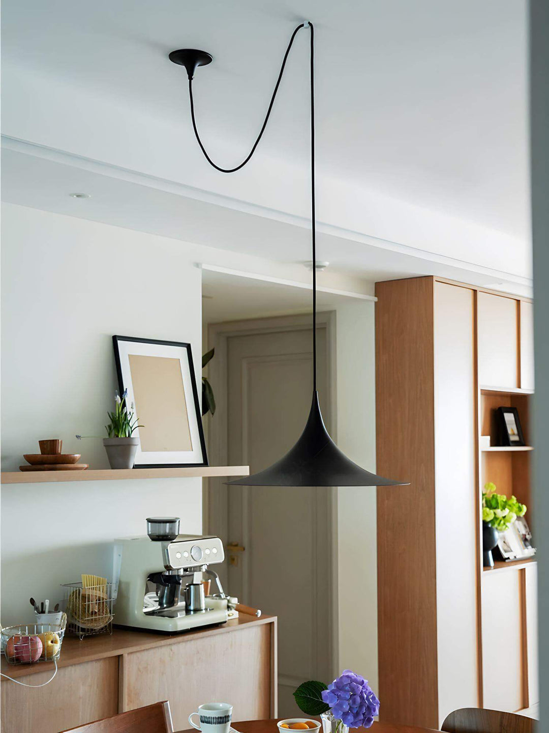 Modern Black Semi Pendant Light - Hanging Lamp for Kitchen Island | Vinlighting | Vinlighting