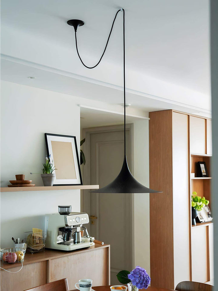 Modern Black Semi Pendant Light - Hanging Lamp for Kitchen Island | Vinlighting | Vinlighting