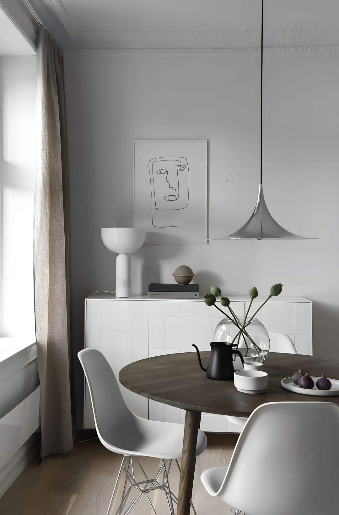 Modern Black Semi Pendant Light - Hanging Lamp for Kitchen Island | Vinlighting | Vinlighting