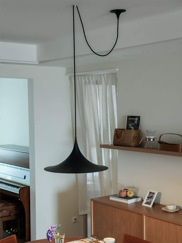 Modern Black Semi Pendant Light - Hanging Lamp for Kitchen Island | Vinlighting | Vinlighting