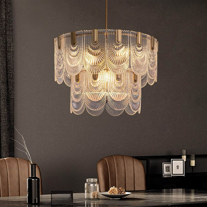 Modern Brass crystal Glass Ravilo Chandelier for Dining & Living Room