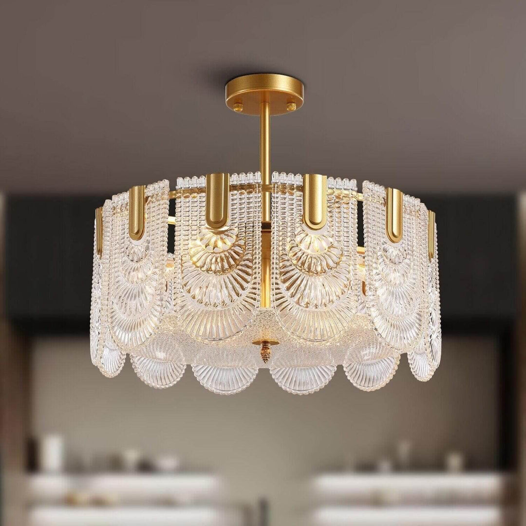 Modern Brass crystal Glass Ravilo Chandelier for Dining & Living Room