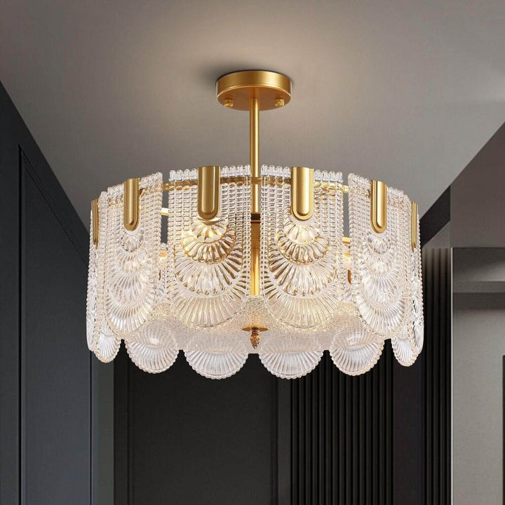 Modern Brass crystal Glass Ravilo Chandelier for Dining & Living Room