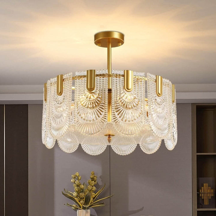 Modern Brass crystal Glass Ravilo Chandelier for Dining & Living Room