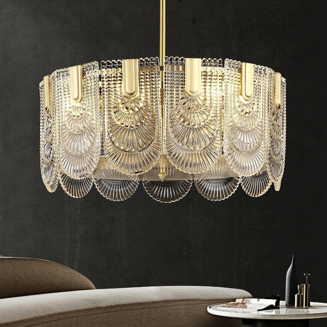 Modern Brass crystal Glass Ravilo Chandelier for Dining & Living Room