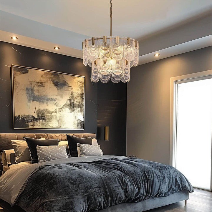 Modern Brass crystal Glass Ravilo Chandelier for Dining & Living Room