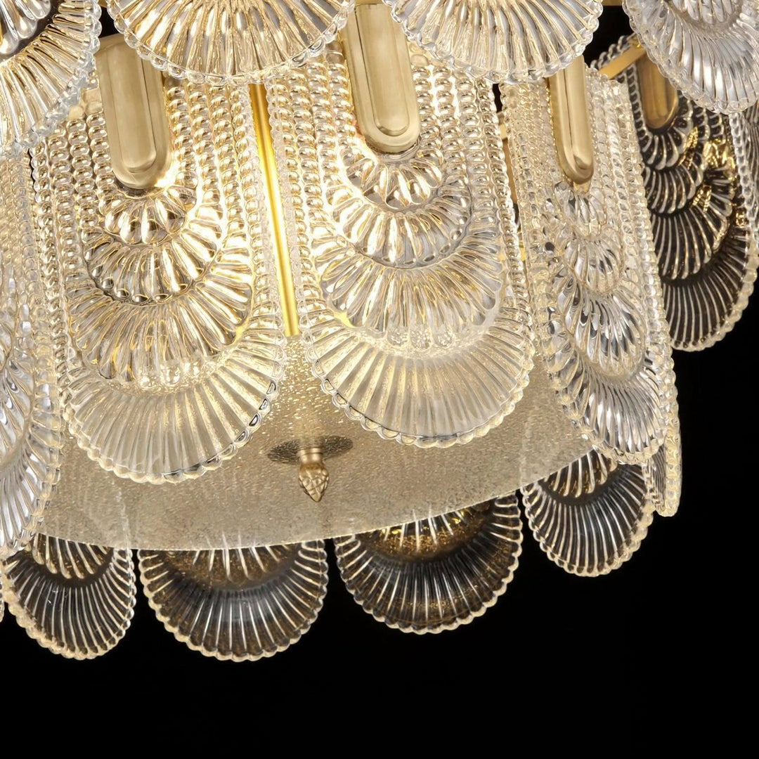Modern Brass crystal Glass Ravilo Chandelier for Dining & Living Room