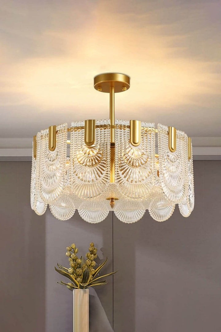Modern Brass crystal Glass Ravilo Chandelier for Dining & Living Room