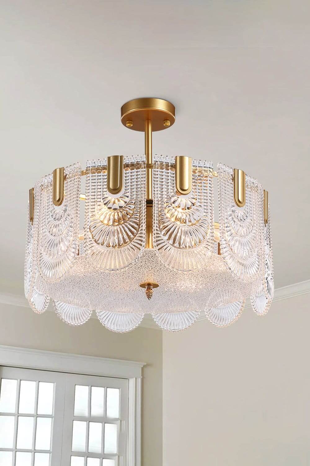 Modern Brass crystal Glass Ravilo Chandelier for Dining & Living Room