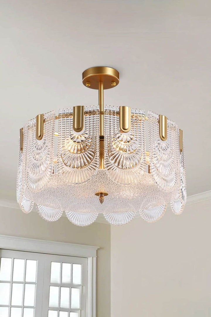 Modern Brass crystal Glass Ravilo Chandelier for Dining & Living Room
