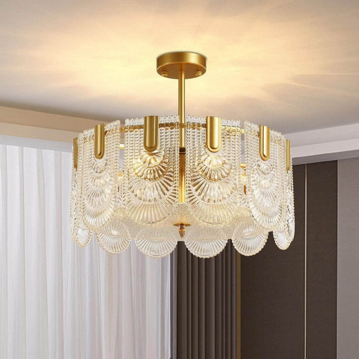 Modern Brass crystal Glass Ravilo Chandelier for Dining & Living Room