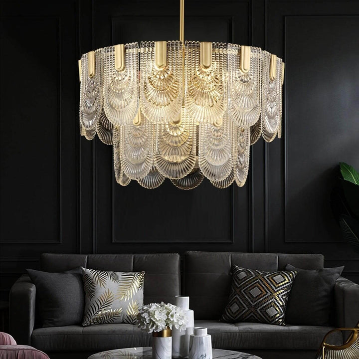 Modern Brass crystal Glass Ravilo Chandelier for Dining & Living Room